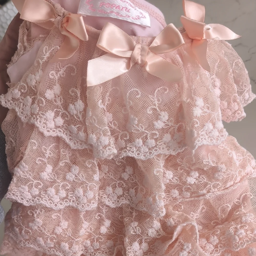 Pink Lace Ruffle Dress - Picture 5 of 6